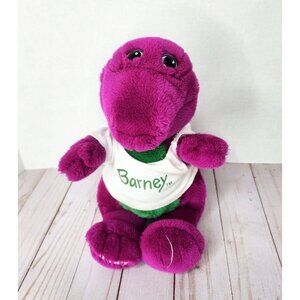 Vintage Barney The Dinosaur 13” Plush 1992 Lyons Group Purple Plush + T-Shirt